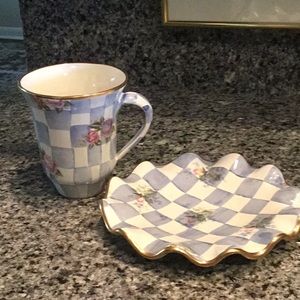 Mackenzie-Childs Morning Glory cup and plate